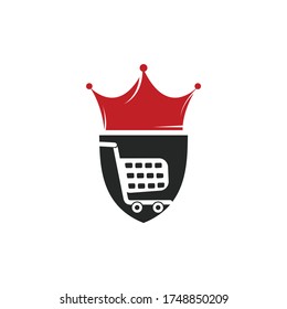 Shopping king vector logo design.