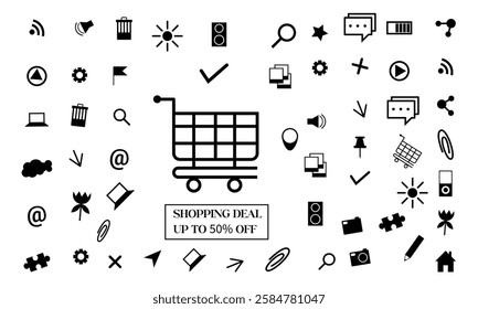 A shopping kits vector template