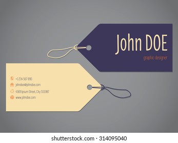 Shopping label business card design with rope