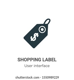 Shopping label vector icon on white background. Flat vector shopping label icon symbol sign from modern user interface collection for mobile concept and web apps design.