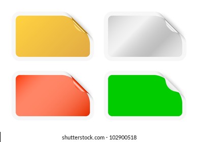Shopping labels with rounded curled corners. Vector illustration