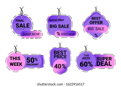 Shopping labels set vector. Banners. Business