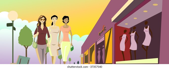 Shopping Ladies-vector