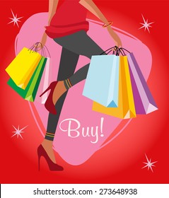 Shopping lady background