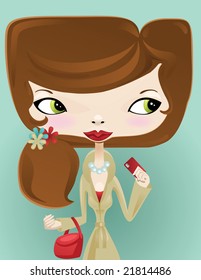 Shopping lady purchasing with credit card