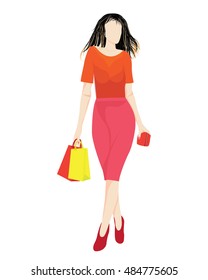 shopping lady shape vector design
