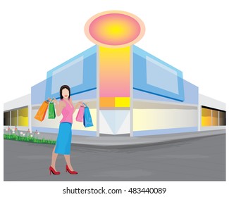 shopping lady vector design