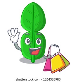 Shopping leaf bergamot in a shape cartoon