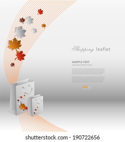 Shopping leaflet with two embellished paper shopping bags