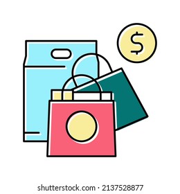 shopping leisure color icon vector. shopping leisure sign. isolated symbol illustration