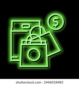 shopping leisure neon light sign vector. shopping leisure illustration
