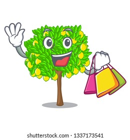 Shopping lemon tree isolated with the mascot