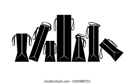 Shopping. Lettering for inscription on packaging, advertising, banner. Vector quote about shopping. Postcard or poster graphic design. Black friday sale. EPS 10