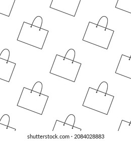 Shopping line bags seamless pattern. Sale bag concept. Vector illustration.
