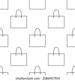 Shopping line bags seamless pattern. Sale bag concept. Vector illustration.