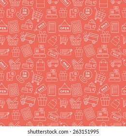 Shopping line icon pattern set