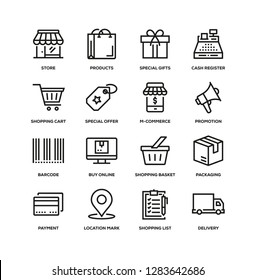 SHOPPING LINE ICON SET