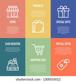 SHOPPING LINE ICON SET