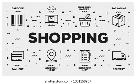 SHOPPING LINE ICON SET