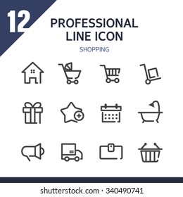 Shopping line Icon set