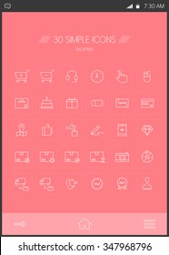 Shopping line Icon set