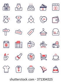 shopping Line Icon Set