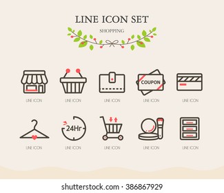 shopping Line icon set