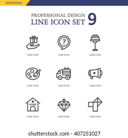 Shopping Line Icon Set