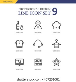 Shopping Line Icon Set