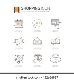 shopping Line Icon Set