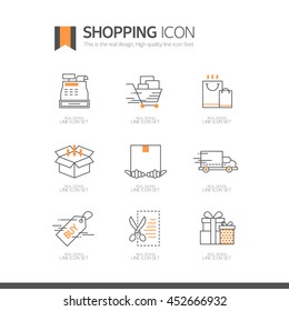 shopping Line Icon Set