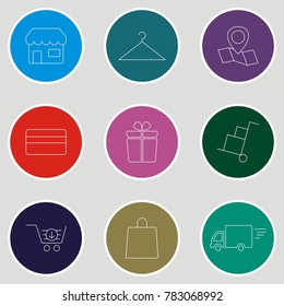 Shopping Line icon Set