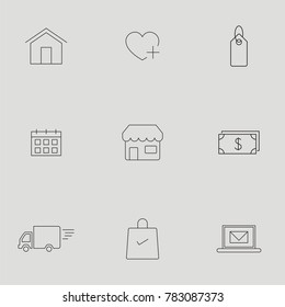 Shopping Line Icon Set