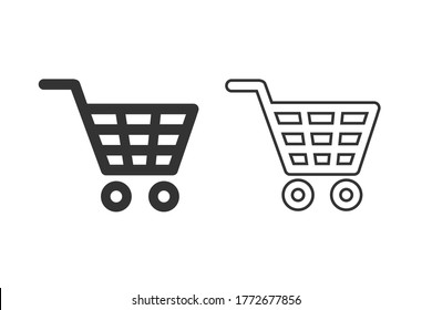 vector conjunto de iconos de línea de compras. Icono del carrito de compras