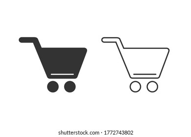 Shopping line icon set vector. Shopping cart icon