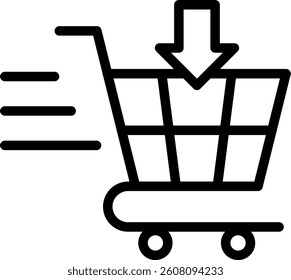 Shopping line icon single with high quality