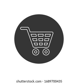 Shopping line icon vector. Shopping cart icon