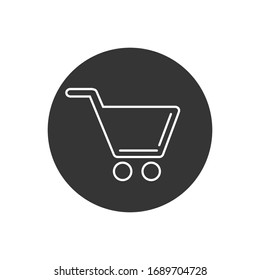 Shopping line icon vector. Shopping cart icon