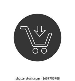 Shopping line icon vector. Shopping cart icon