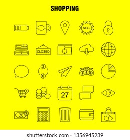 Shopping Line Icon for Web, Print and Mobile UX/UI Kit. Such as: World, Globe, Internet, Map, Cloud, Arrow, Dawn, Download, Pictogram Pack. - Vector