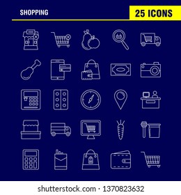 Shopping Line Icon for Web, Print and Mobile UX/UI Kit. Such as: Building, Mall, Shopping, Shopping Mall, Shopping, Cart, Commerce, Pictogram Pack. - Vector