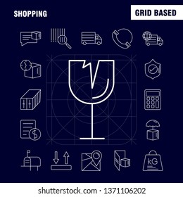 Shopping Line Icon for Web, Print and Mobile UX/UI Kit. Such as: Bottle, Health, Shipping, Delivery, World, Transport, Map, Delivery, Pictogram Pack. - Vector