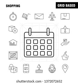 Shopping Line Icon for Web, Print and Mobile UX/UI Kit. Such as: Box, Delivery, Shipping, Lock, Cargo, Delivery, Package, Shipping, Pictogram Pack. - Vector
