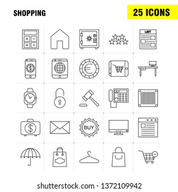 Shopping Line Icon for Web, Print and Mobile UX/UI Kit. Such as: Christmas, Party, Star, Winter, Unlocked, Lock, Secure, Security, Pictogram Pack. - Vector
