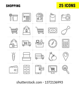 Shopping Line Icon for Web, Print and Mobile UX/UI Kit. Such as: Building, Mall, Shopping, Shopping Mall, Shopping, Cart, Commerce, Pictogram Pack. - Vector