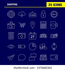 Shopping Line Icon for Web, Print and Mobile UX/UI Kit. Such as: World, Globe, Internet, Map, Cloud, Arrow, Dawn, Download, Pictogram Pack. - Vector