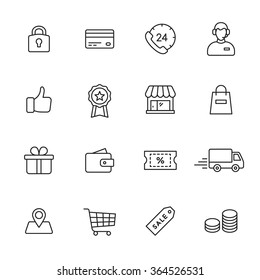 Shopping line icons