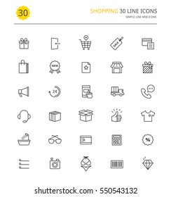 shopping line icons