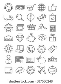 Shopping line icons