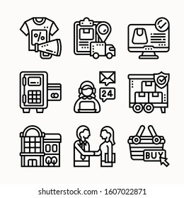 Shopping Line icons Pack vector